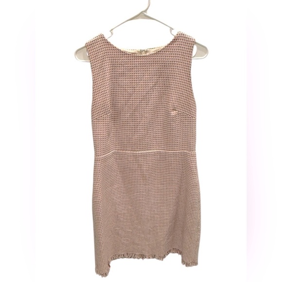 Loft Tweed Sleeveless Fringe Hem Dress Women's Size 10P Professional Office - Picture 1 of 3